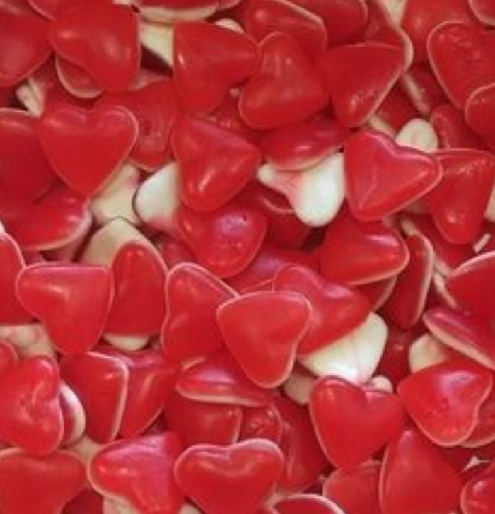 Coeur rouge et blanc lisse (100g)